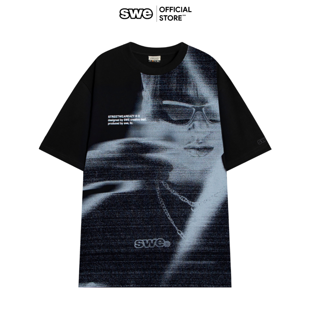 MUA 2 GIẢM 50% - Áo Thun Local Brand Họa Tiết Unisex SWE LADY TEE - Đen/ Trắng