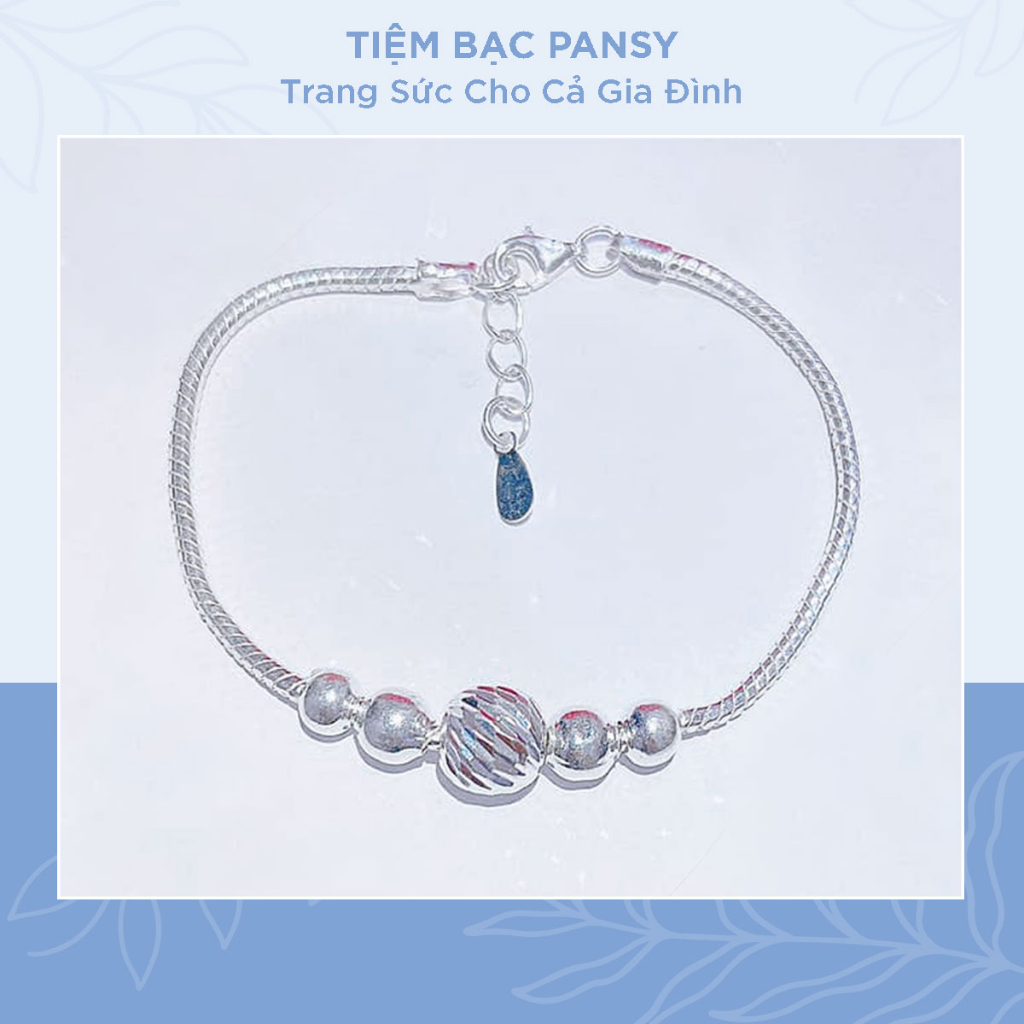 Lắc tay bạc cho bé gái PANSY phối bi cao cấp bằng bạc ta