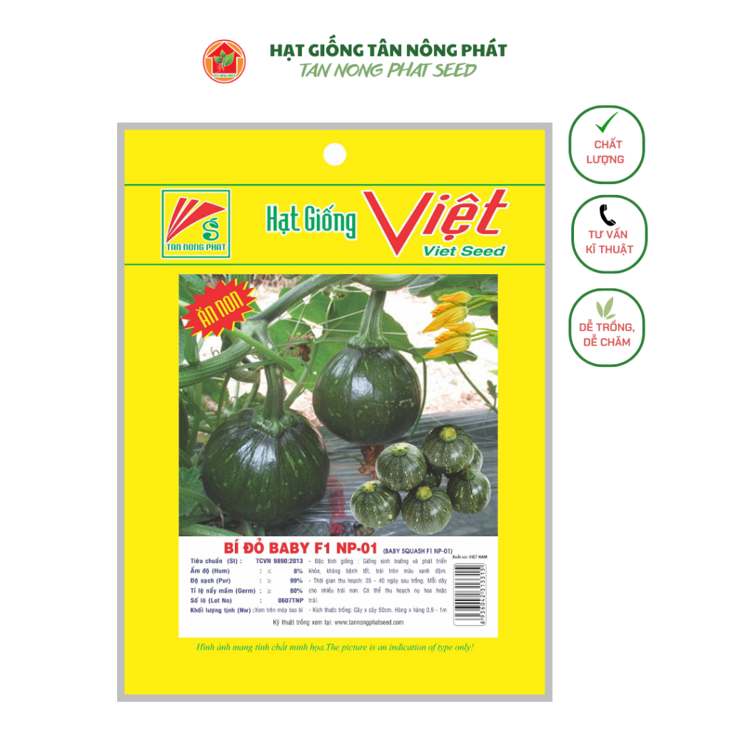 Hạt giống Bí đỏ Baby F1 NP01 0,5GR