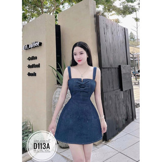BIGSIZE Đầm jean nơ D113A