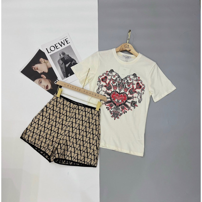 Set áo thun tim+sooc V siêu cấp