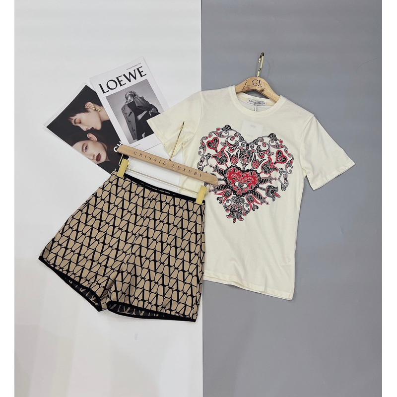 Set áo thun tim+sooc V siêu cấp