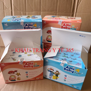 Hộp 50 chiếc khẩu trang trẻ em_AMI (5 túi mỗi túi 10 chiếc)