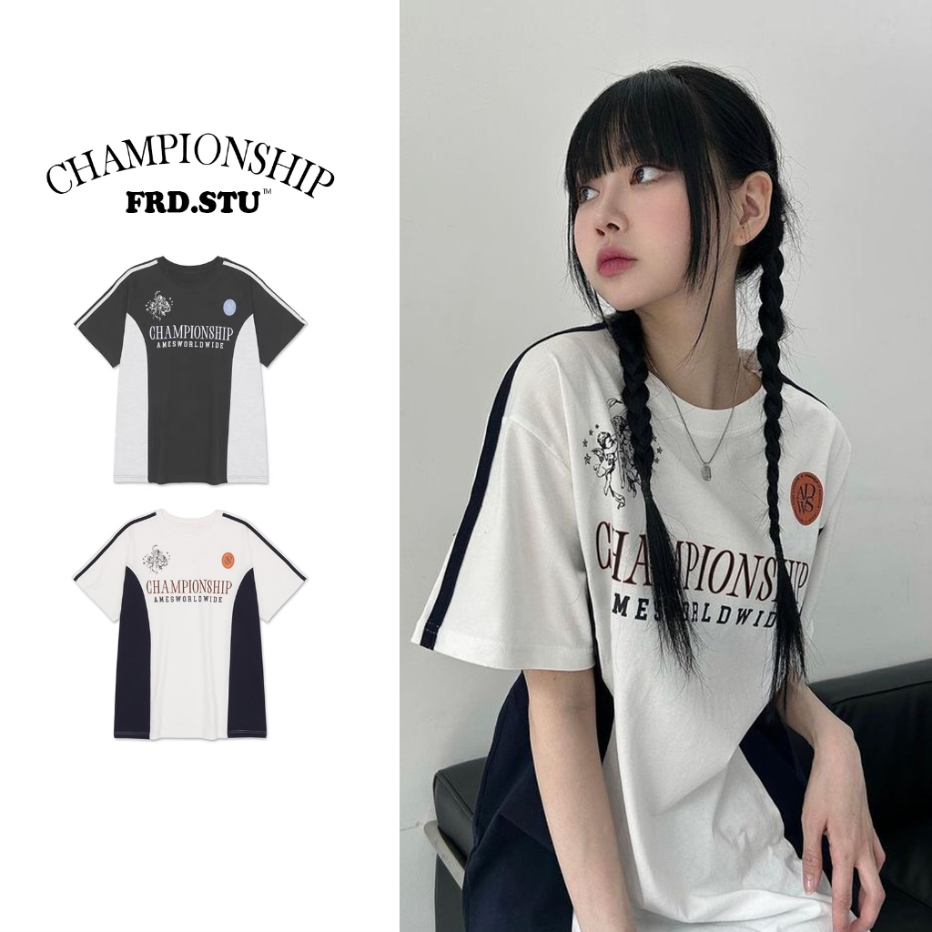 Áo Phông Phối Kiểu CHAMPIONSHIP 100% Cotton Form Rộng Mới Nhất 2023 FRD Studio
