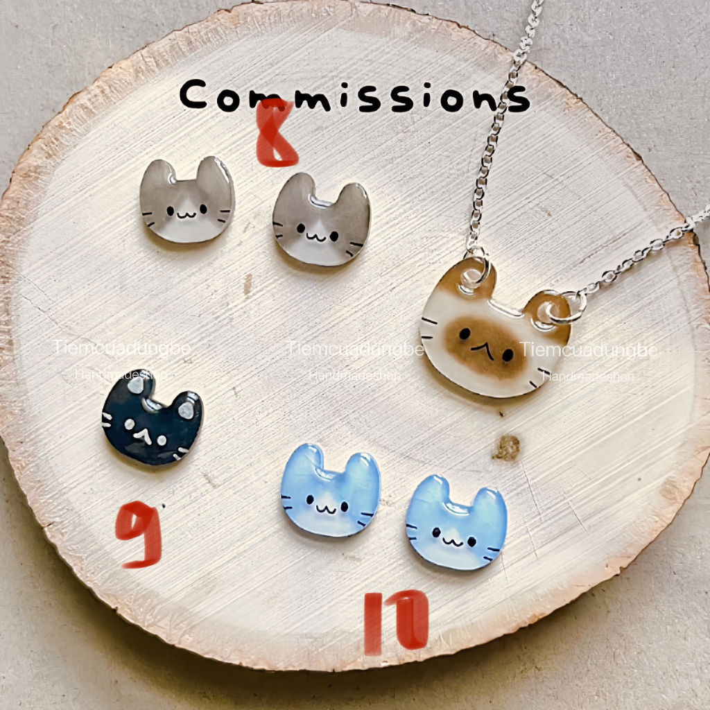 BÔNG TAI HÌNH THÚ CƯNG BẰNG NHỰA CO NHIỆT HANDMADE CHO NỮ XINH XẮN