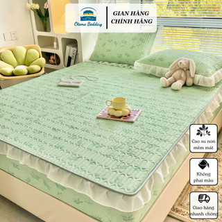 Chiếu điều hòa cao su non latex 5d bo chun viền bèo loại 1 chất liệu tecel cao cấp sang trọng- Otama Bedding