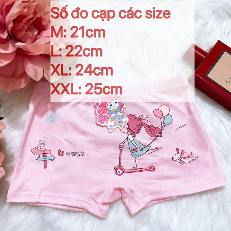 Quần chíp cho bé gái 10-42kg, quần lót cho bé, thun lạnh mọng mịn mát Q250