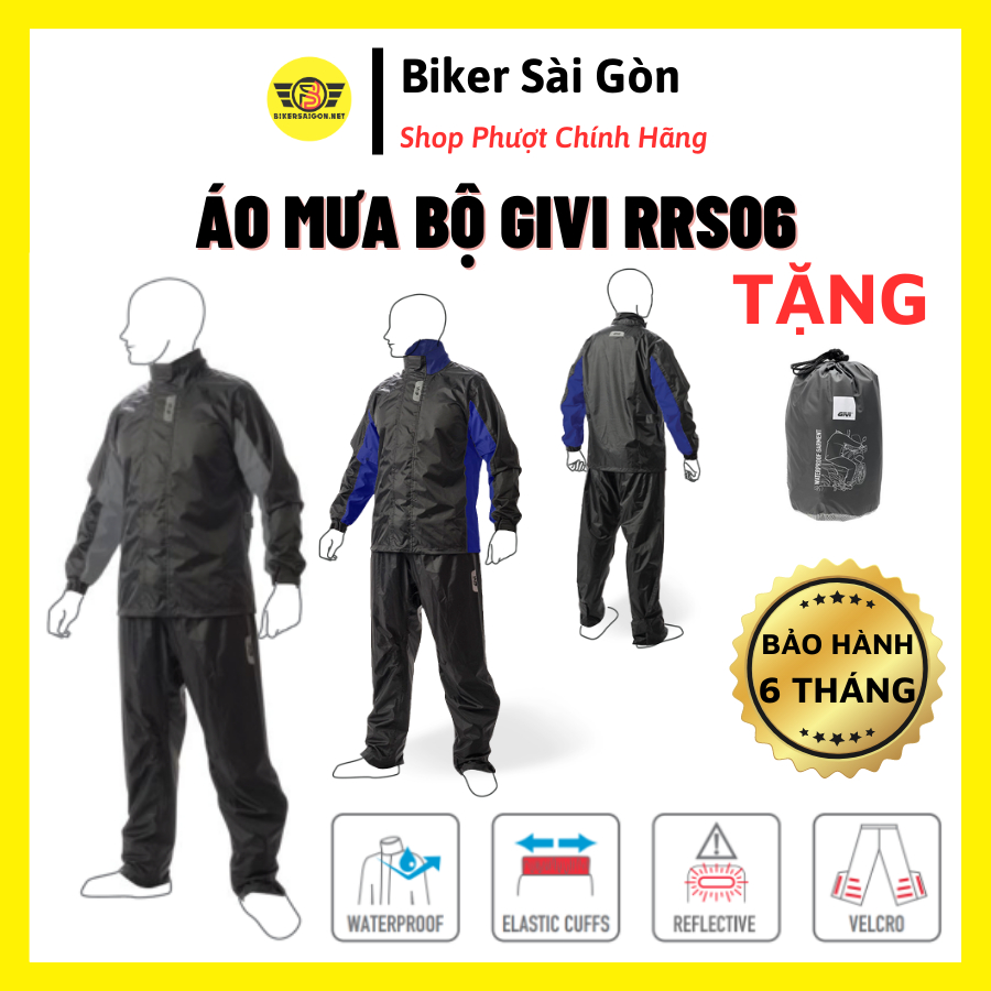 Áo Mưa Bộ GIVI RRS06 - Bộ áo mưa người lớn Givi RRS06 chính hãng cao cấp - Biker Sài Gòn