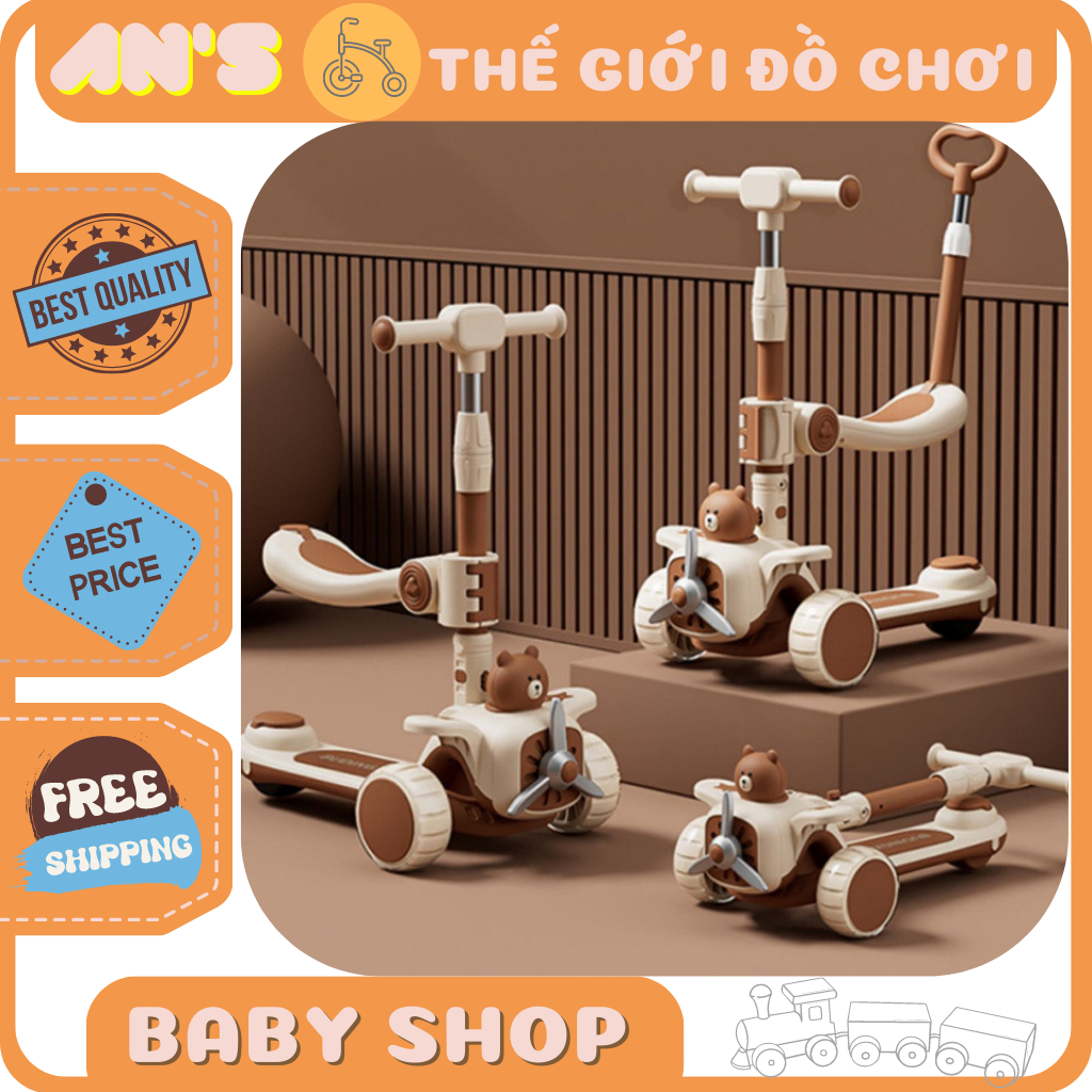 Xe Trượt Scooter Cao Cấp Gấu Cánh Quạt Bánh Phát Sáng Cho Bé Và Đèn Phát Sáng Siêu Chắc Chắn Khoẻ Và Đẹp Ạ.