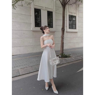 Đầm dự tiệc dáng xòe cúp ngực đính kết đá phối joker cổ Rucie Dress BL1850