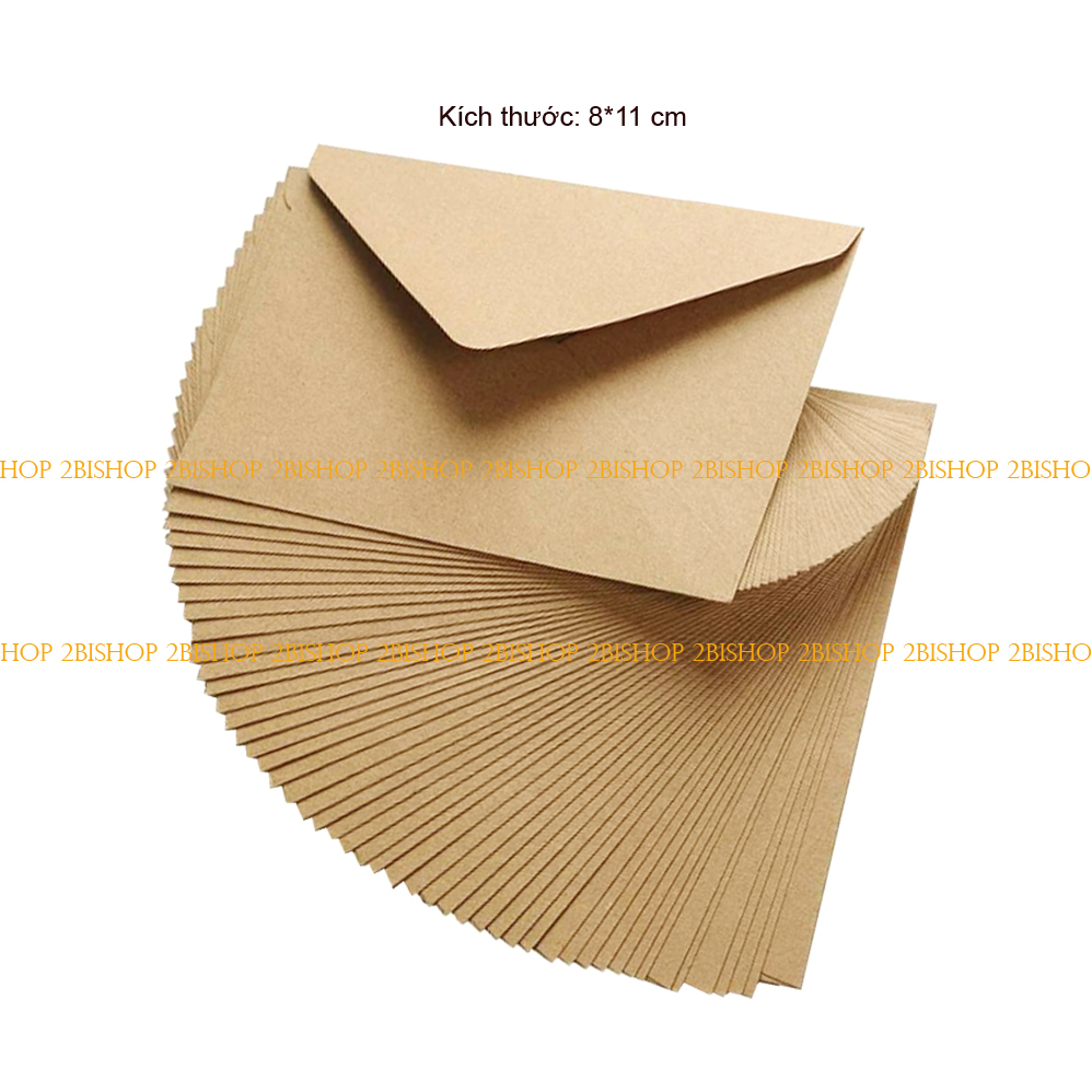 phong bì krap 8x11cm( 50cái), kèm giấy viết thư Krap