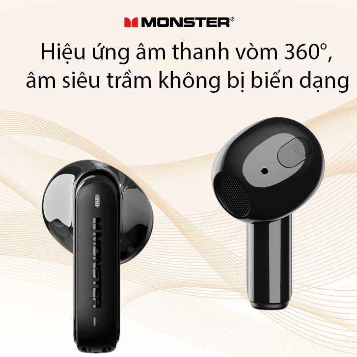 Tai nghe Bluetooth MONSTER XKT12, BluetoothV5.3, tai nghe không dây true wireless chính hãng, cảm ứng , có mic đàm thoại