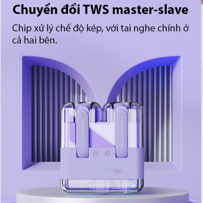 Tai nghe Bluetooth MONSTER XKT12, BluetoothV5.3, tai nghe không dây true wireless chính hãng, cảm ứng , có mic đàm thoại