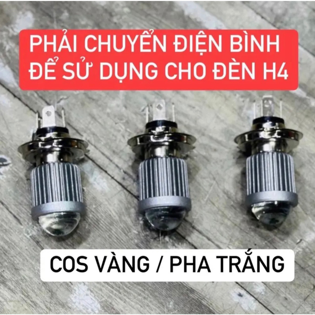 SIÊU SÁNG - Đèn Led Pha Bi Cầu 2 Màu Chân H4 Lắp Cho Ô Tô Và Xe Máy Mẫu 2023