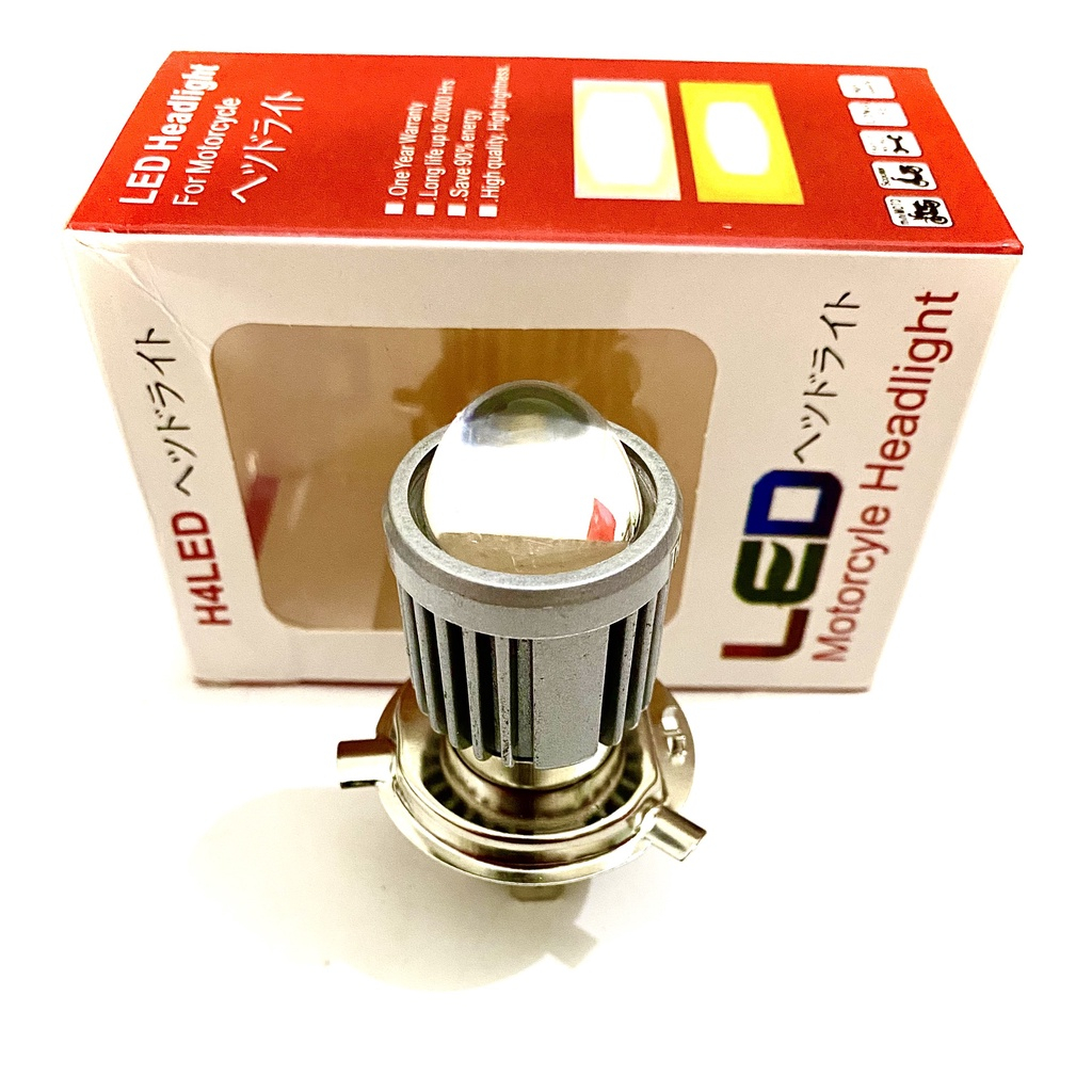 SIÊU SÁNG - Đèn Led Pha Bi Cầu 2 Màu Chân H4 Lắp Cho Ô Tô Và Xe Máy Mẫu 2023