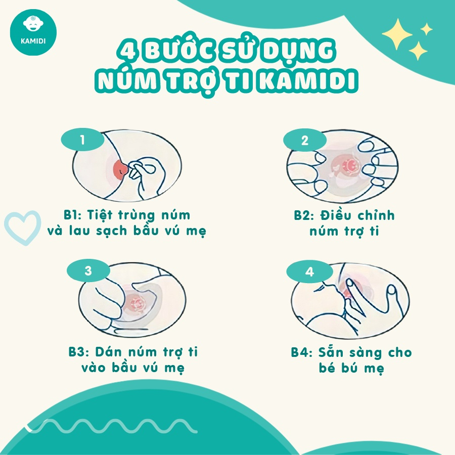 Núm Trợ Ti Kamidi Hỗ Trợ Cho Bé Và Bảo Vệ Đầu Ngực Cho Mẹ