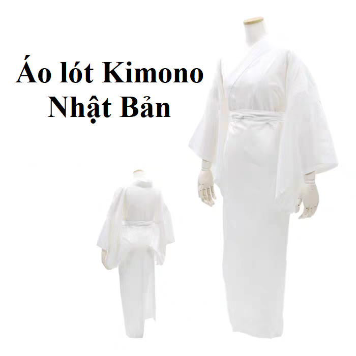 (Có sẵn) Áo lót mặc bên trong Kimono dáng dài liền thân kèm dây lưng, áo lót yukata truyền thống Nhật Bản