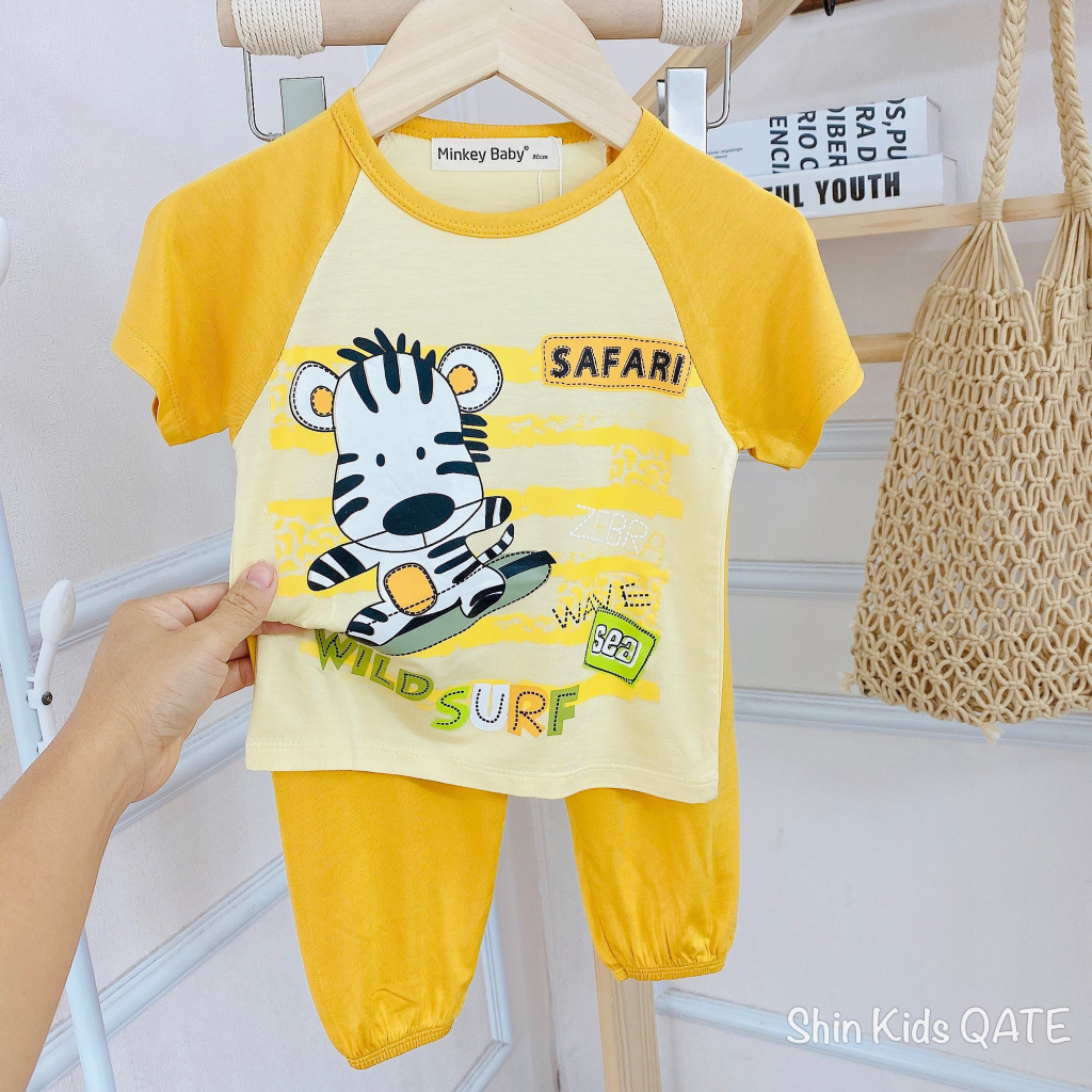 FULL SIZE  Bộ Áo Ngắn Quần Alibaba Chất Thun Lạnh Dành Cho Bé.Shin Kids , Đồ Bộ Cho Bé