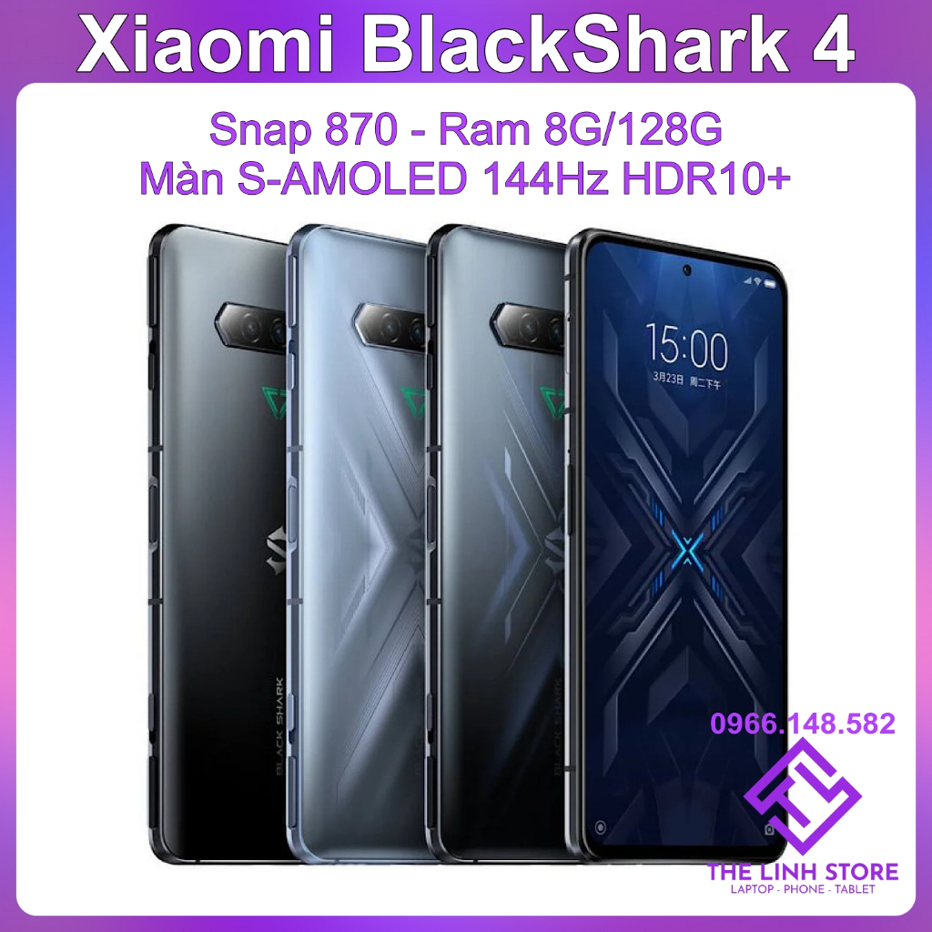 Điện thoại Xiaomi Black Shark 4 màn AMOLED 144Hz - Snap 870