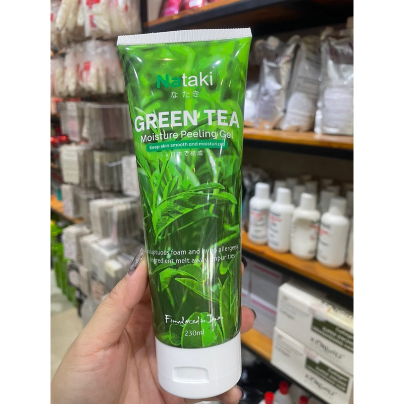 Gel tẩy tế bào da chết Nataki 230ml chiết xuất trà xanh làm sạch da,trắng da,ngừa mụn,nám