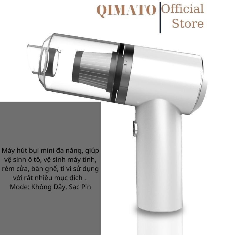 máy hút bụi cầm tay mini không dây siêu xinh , lực hút cực mạnh 9000PA-120w