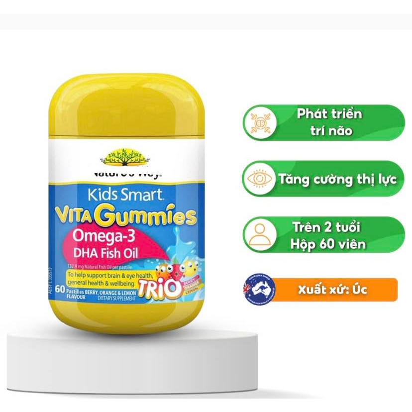 Kẹo gum bổ sung omega 3 - Nature’s Way Vita Gummies Omega 3 Fish Oil