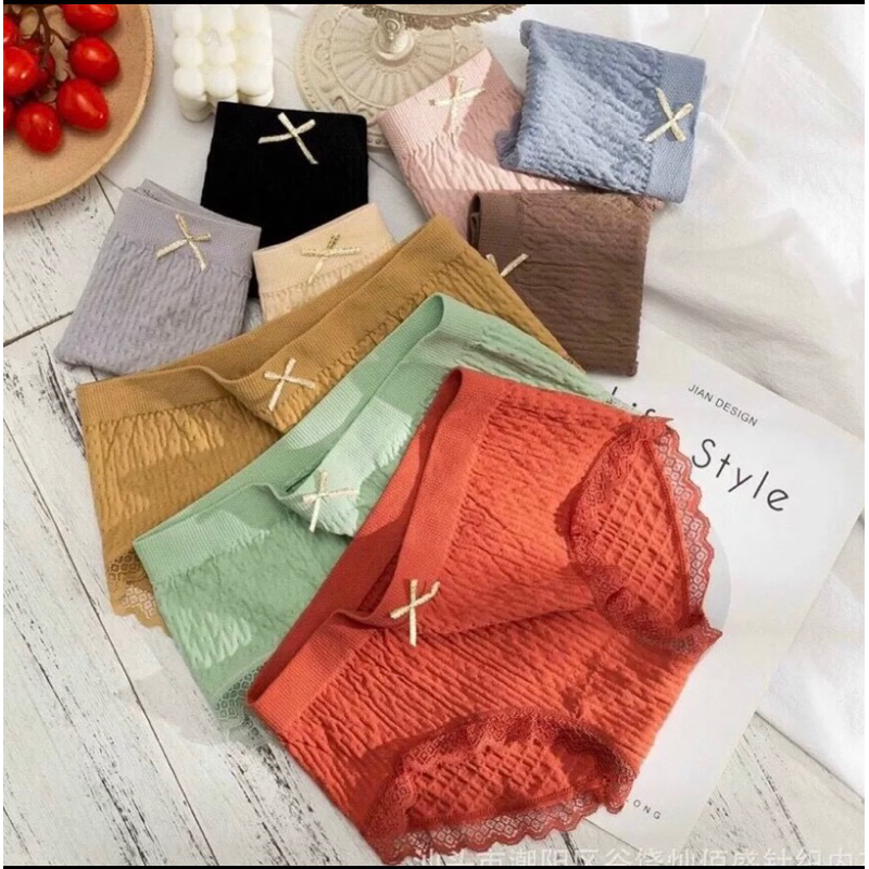 Quần lót nữ cotton co giãn 4 chiều đính nơ xinh