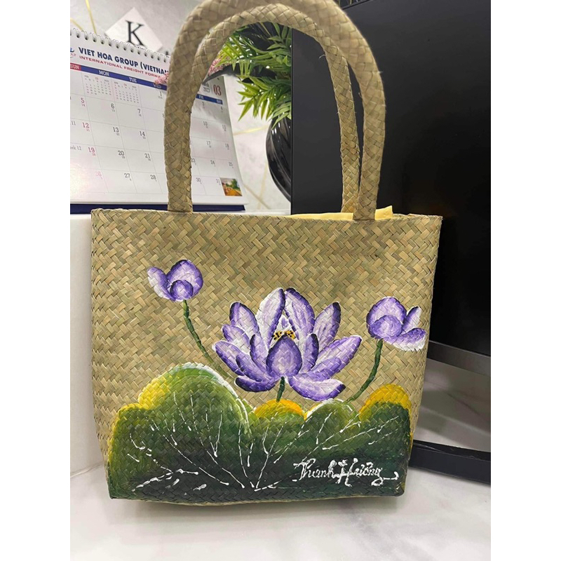 Combo nón và túi cỏ bàng