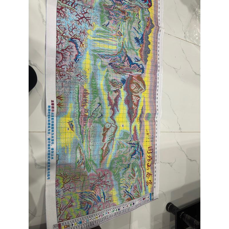 Tranh thêu chữ thập phong cảnh mùa xuân 150x60cm