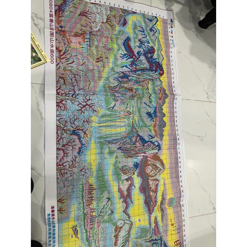 Tranh thêu chữ thập phong cảnh mùa xuân 150x60cm