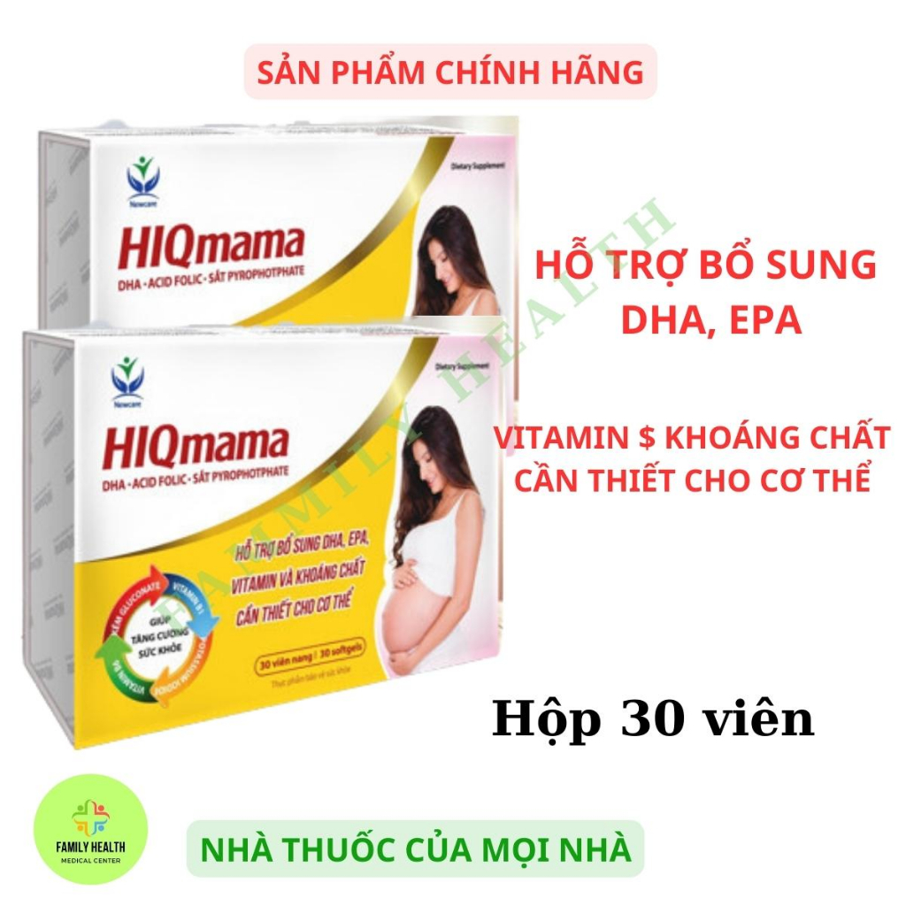 HIQmama - Bổ sung Acid Folic + DHA cho phụ nữ có thai và đang cho con bú