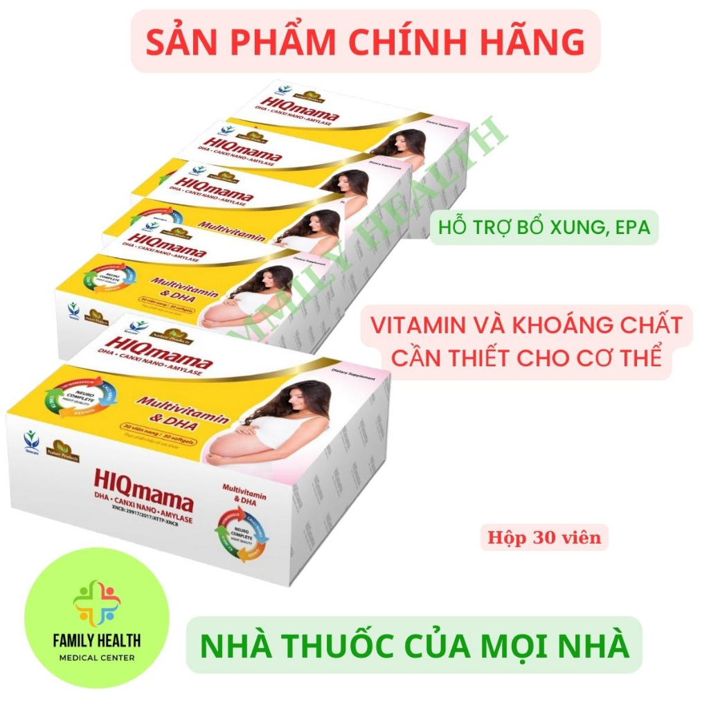 HIQmama - Bổ sung Acid Folic + DHA cho phụ nữ có thai và đang cho con bú