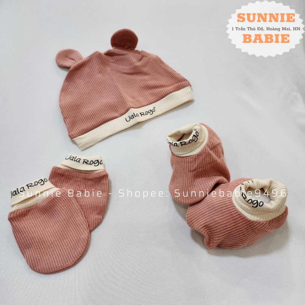 Set Mũ + bao tay chânUalarogo Sale vải sợi tre