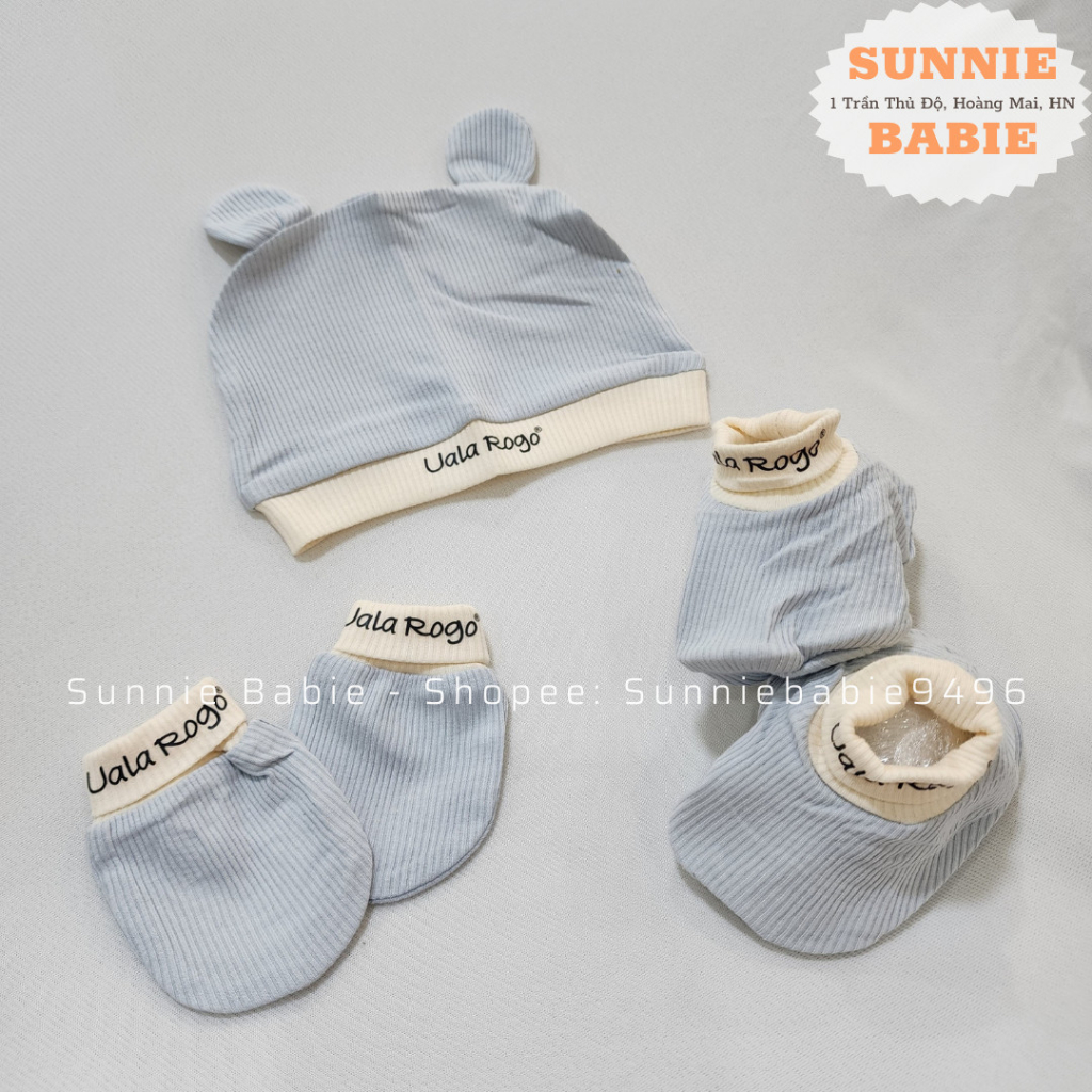 Set Mũ + bao tay chânUalarogo Sale vải sợi tre