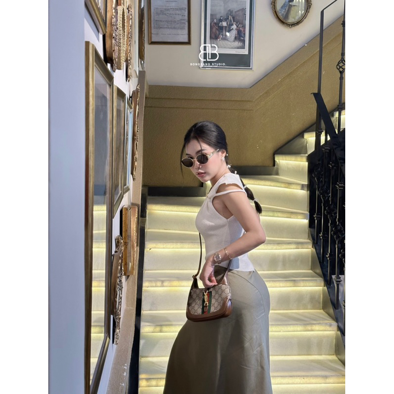 Set Áo Len Chân Váy Linen