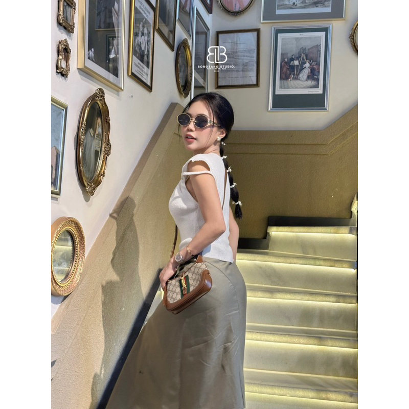 Set Áo Len Chân Váy Linen