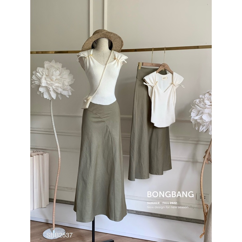 Set Áo Len Chân Váy Linen