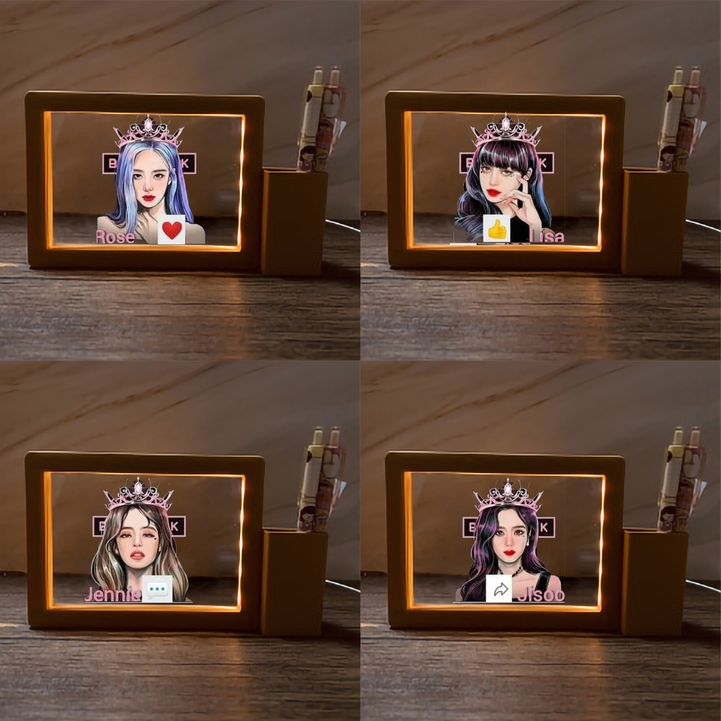 Đèn Led kèm cắm bút blackpink Blink DLCB3 Đèn Ngủ 3D Sáng Tạo cute dễ thương décor vintage