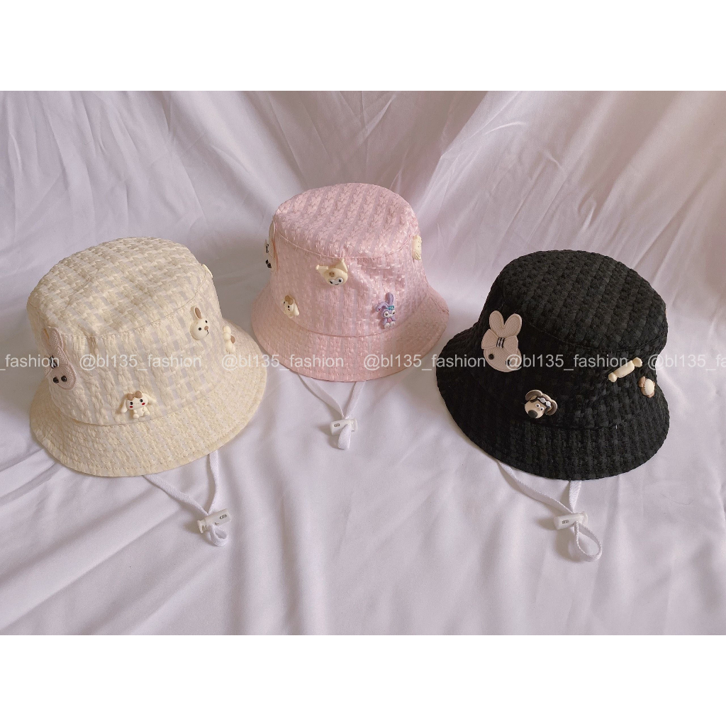 , mũ chống nắng cho bé trai/bé gái đính 4 sticker Thỏ - BL135_Fashion