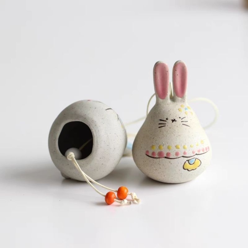 Mô Hình Thỏ Béo Mùa Xuân Bằng Gốm
