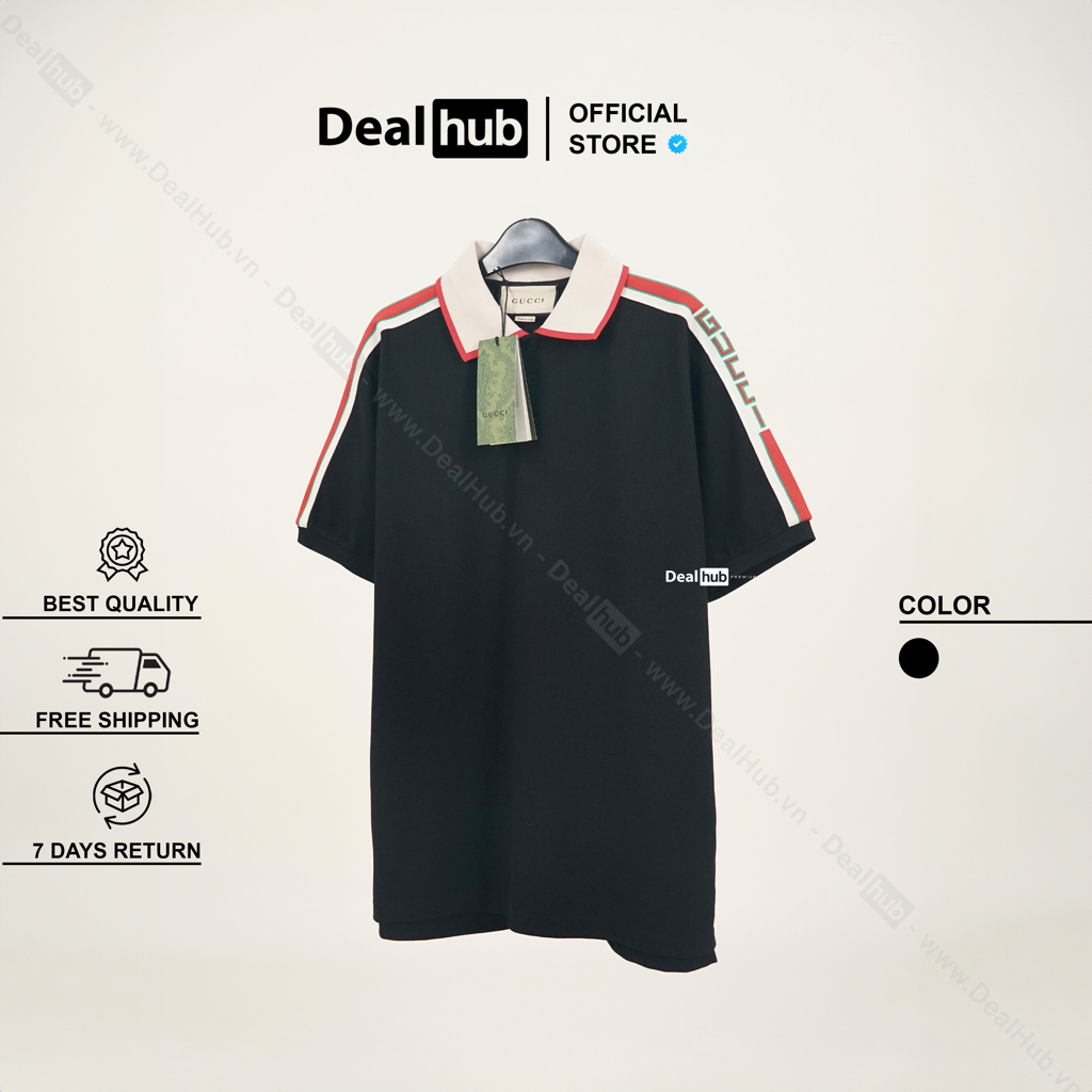 Áo Polo Guc.ci Technical Black GC048