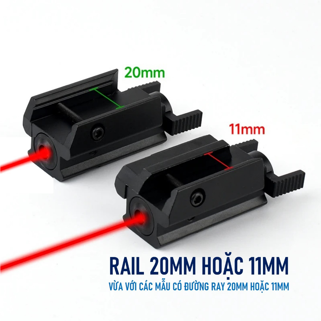 Đèn LAZE Con GlÁN Kim Loại Tia Đỏ Chân 11mm và 20mm - Đô Shop