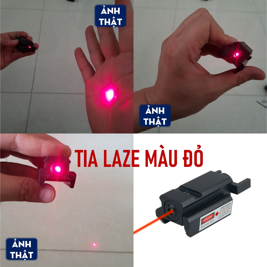 Đèn LAZE Con GlÁN Kim Loại Tia Đỏ Chân 11mm và 20mm - Đô Shop