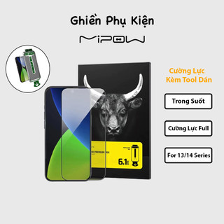 Cường Lực Mipow Kingbull USA Kèm Tool Dán Premium Silk HD Dành Cho iPhone 14/13 Series
