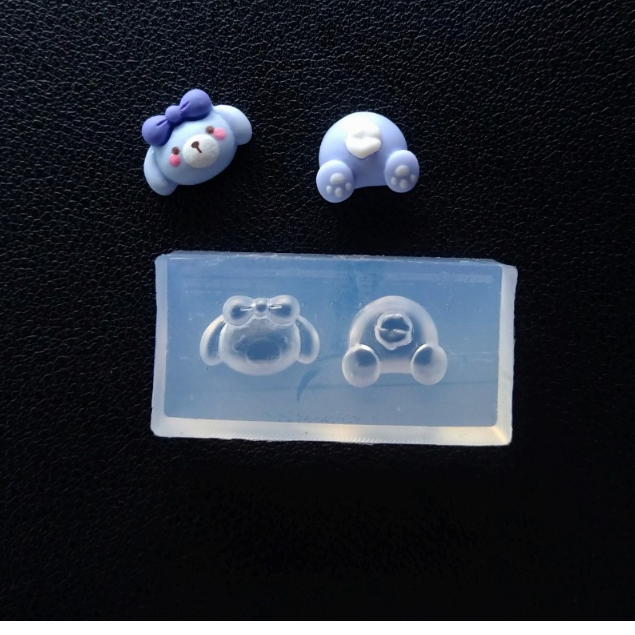 Thỏ & đuôi - Khuôn silicone trang trí nail, làm charm trang sức