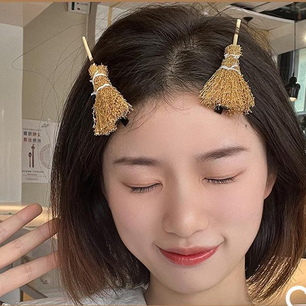 Beautycoco🍊Kẹp tóc hình chổi mini cute