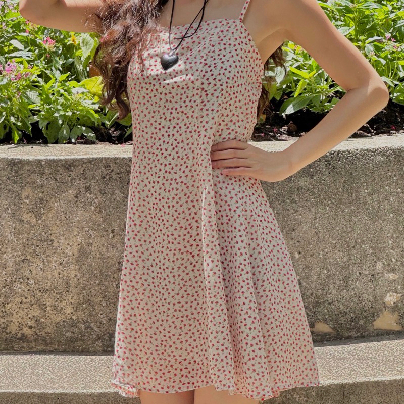 Váy hoa nhí hai dây ngắn - Aufra Studio