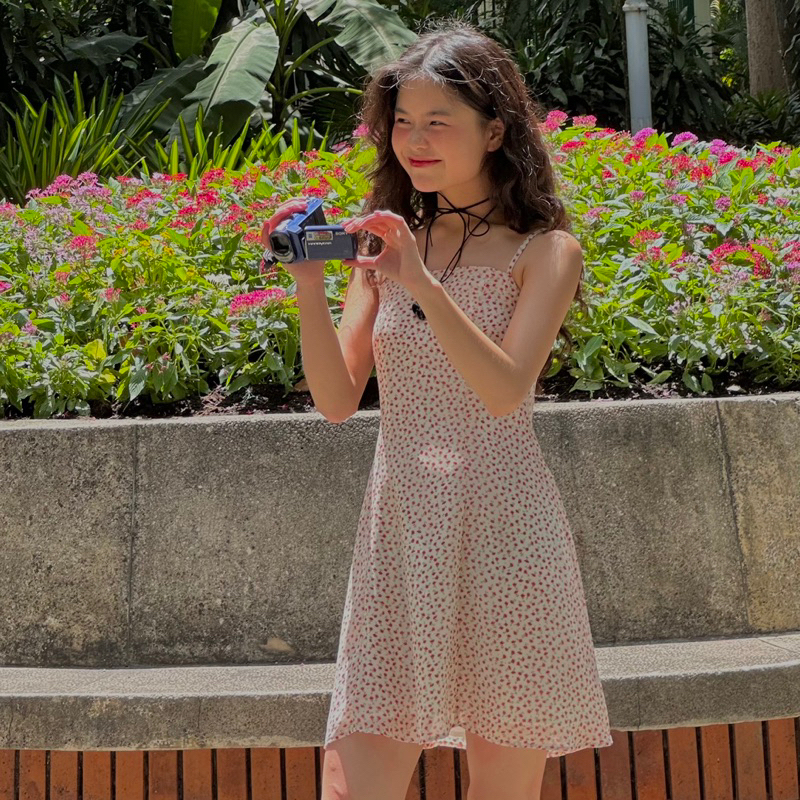 Váy hoa nhí hai dây ngắn - Aufra Studio