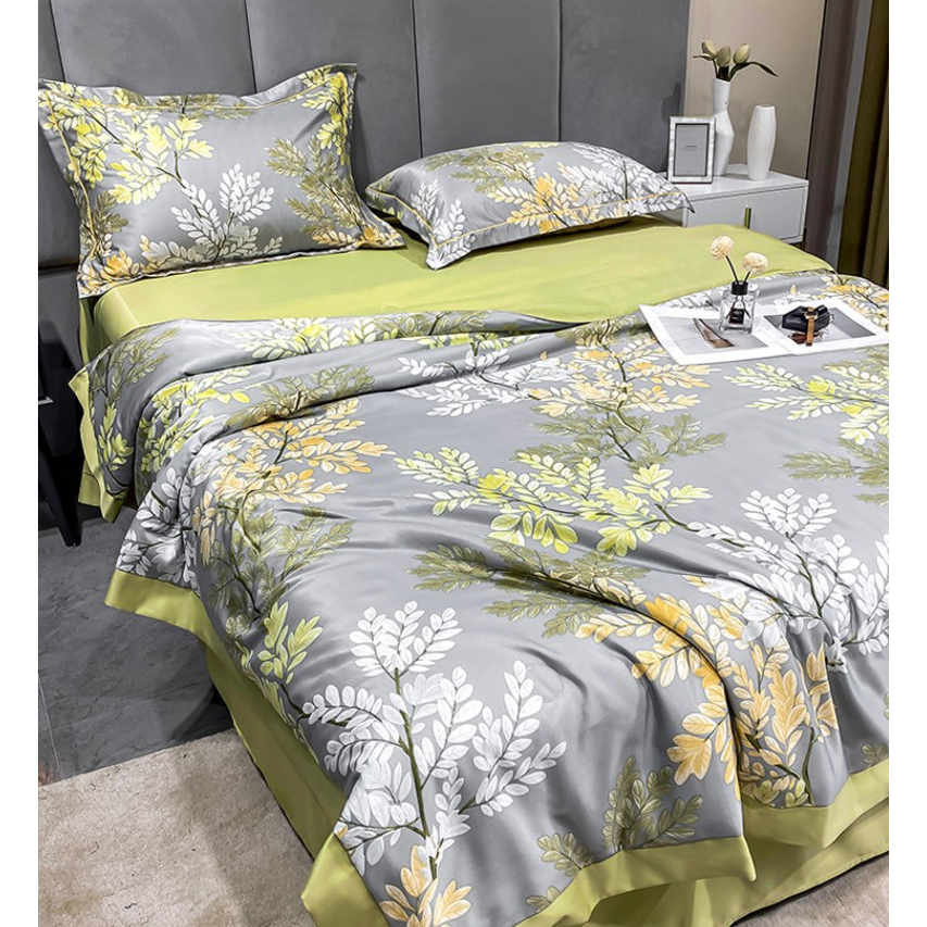 Bộ Chăn Ga Gối Lụa Thái 6D Mây House Hàng nhập khẩu cao cấp