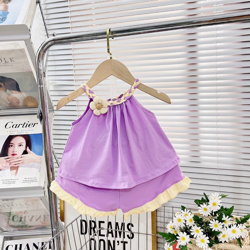 Bộ 2 dây hoa Cotton cho bé gái